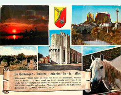 Animaux - Chevaux - Camargue - Les Saintes Maries De La Mer - Multivues - Blasons - CPM - Voir Scans Recto-Verso - Chevaux