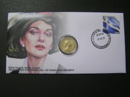 GREECE 2023 100 YEARS FROMTHE BIRTH OF MARIA CALLAS COIN FDC.. - FDC