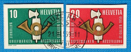 1959 Zu W 36-37 / Mi 672-673 / YT  Obl. LUZERN 21.3.59 Voir Description - Used Stamps