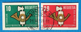 1959 Zu W 36-37 / Mi 672-673 / YT  Obl. LUZERN 21.3.59 Voir Description - Usados