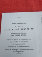 Doodsprentje Guillaume Malfliet / Hamme 4/9/1924 Gent 9/8/1990 ( Lucienne Steels ) - Religion & Esotérisme