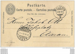 85 - 16 - Entier Postal Avec Superbes Cachest à Date Schlieren Et Lame De Rasoir Aarau 1905 - Interi Postali