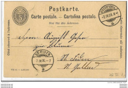 41-18 - Entier Postal 5cts Avec Cachets à Date De  Bischofszell Et St Fiden 1906 - Interi Postali