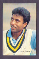 Saeed Anwer ( Pakistani Cricketer ) * Vintage Pakistan Postcard (Karam) THIN PAPER - Cricket