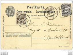 4 - 59 - Entier Postal Envoyé D'Interlaken En Allemagne 1906 - Affranchissement Complémentaire - Entiers Postaux