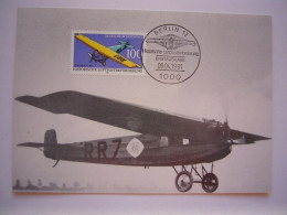 Avion / Airplane / DEUTSCHE BUNDESPOST / Fokker F III / Carte Maximum Berlin - 1919-1938: Entre Guerres