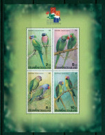 THAILAND 2001 Mi BL 141 I** Stamp Exhibition HONG KONG '01 – Parrots [B776] - Papageien