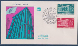 Europa 10è Anniversaire Conférence Européenne Postes Et Télécommunications 26.4.69 1er Jour, Strasbourg N° 1598 1599 - 1960-1969