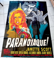 Affiche Originale Ciné PARANOÏAQUE Freddie FRANCIS Oliver REED 120X160 1963 FILM HAMMER Litho Belinsky - Posters