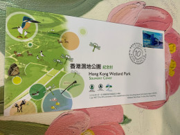 Hong Kong Stamp FDC Wetland Park Official Cover Dragonfly Bird Butterfly Crabs 2007 Very Scare - Unused Stamps