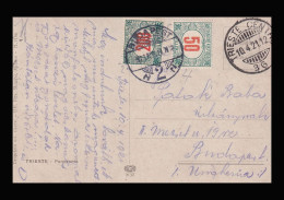 1921. Postcard From Italy With Postage Due Stamps - Covers & Documents
