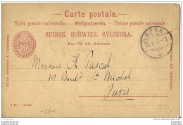 28-45 -  Entier Postal 10cts Avec Cachets De Nyon 1906 - Interi Postali