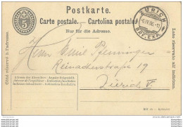 93 - 23 - Entier Postal 5cts Avec Superbe Cachet à Date Zürich 1906 - Entiers Postaux