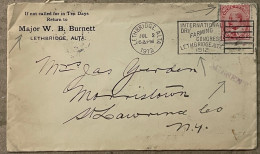 CANADA 1912, ADVERTISING COVER, MISSENT, SLOGAN, DRY FARMING CONGRESS, MAJOR W.B. BURNETT, PERFORATION SHIFT KING STAMP, - Covers & Documents