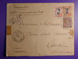 DN6 INDOCHINE   LETTRE ENTIER  RARE  1910 PETIT BUREAU LAM  A LAVAL FRANCE ++ AFFRANCH. INTERESSANT - Covers & Documents