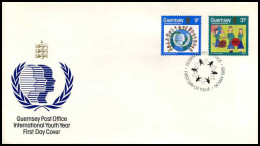 Guernsey - FDC - International Youth Year                  - Guernsey