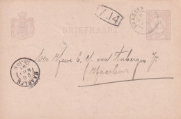 Briefkaart 28 Mrt 1891 Vaassen (hulpkantoor Kleinrond) Naar Haarlem - Marcophilie