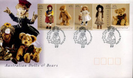 Australië  - FDC -  Australian Dolls And Bears                    - Ersttagsbelege (FDC)