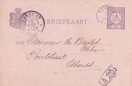 Briefkaart 12 Jul 1898 Eerbeek (hulpkantoor Kleinrond) Naar Utrecht (grootrond) - Storia Postale