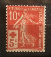 CROIX-ROUGE YT N°147 10c + 5c Rouge NEUF** - 1906-38 Semeuse Camée