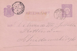 Briefkaart 7 Jun 1892 Stolwijk (hulpkantoor Kleinrond) Naar Rotterdam - Marcofilia