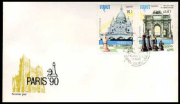 Cambodja - FDC - Parijs '90, Schaken                              - Cambodja