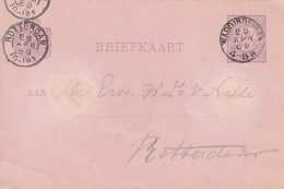 Briefkaart 29 Apr 1889 Waddingsveen (hulpkantoor Kleinrond) Naar Rotterdam - Poststempel