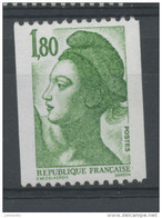 FRANCE -  1F80 Vert LIBERTÉ N° ROUGE AU DOS -  N° Yvert 2378a** - 1982-1990 Liberty Of Gandon