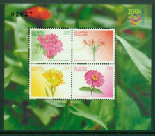 THAILAND 2004 Mi BL 174 I** Stamp Exhibition Hong Kong Stamps - Flowers [B820] - Sonstige & Ohne Zuordnung
