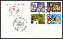 Italië - FDC - Kerken                        - FDC