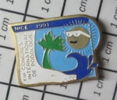 1618B Pin's Pins / Beau Et Rare : VILLES / NICE CONGRES INTERNATIONAL DE PODOLOGIE 1991 - Cities