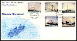 Alderney - FDC -  Shipwrecks                                   - Alderney