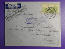 DN6 CHINA BELLE LETTRE RARE DEST.  1937 SHANGHAI   A CASABLANCA MAROC +AERIEN +++ AFFRANCH. INTERESSANT+++ - 1912-1949 Republic