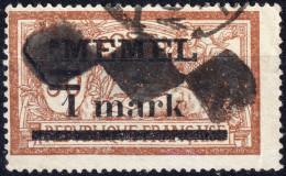 MEMEL - 1920 Yv./Mi.26 1 Mark / 50c Merson Obl. "stumme Päckchen-Stempel" (obl. Colis Postaux) - TB - Gebraucht