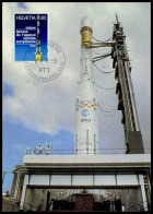 Zwitserland - MK - Ariane Raket                               - Maximumkaarten