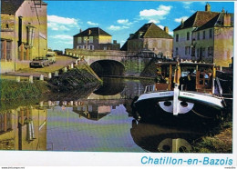 CPM..58..CHATILLON EN BAZOIS..LE PONT SUR LE CANAL DU NIVERNAIS..PENICHE - Chatillon En Bazois