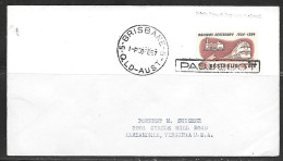 1957 Paquebot Marking Brisbane QLD On Australia Railway Stamp - Lettres & Documents