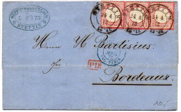 Allemagne - 1g Aigle X3 Sur Lettre De 1873 Pour La France - Cartas & Documentos