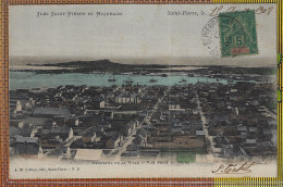 Saint Pierre Et Miquelon*** Panorama De La Ville -Vue Prise Du Nord (rare Cliché Couleur Brehier.n°2/voyagée 1908) - Saint-Pierre-et-Miquelon