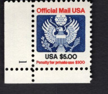 2008964660 1983 (XX) SCOTT O133 POSTFRIS MINT NEVER HINGED  Eagle And Shield Bird Vogel OFFICIAL MAIL PLATE 1 - Service