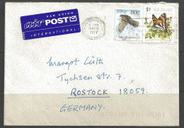 1997 $1 Butterfly & 80c Falcon, Christchurch To Germany - Brieven En Documenten