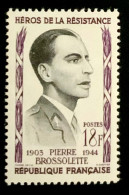 1957 FRANCE N 1103 PIERRE BROSSOLETTE HÉROS DE LA RÉSISTANCE - NEUF** - Nuovi