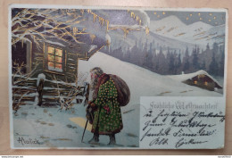 Illustrateur Alfred Mailick Frohliche Weihnachten Pere Noel Vert Livre Les Cadeaux  1905 - Mailick, Alfred