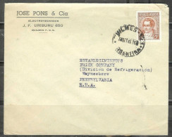 Argentina 1945 - 5c Moreno - Slogan Cancel - To Waynesboro PA USA - Covers & Documents