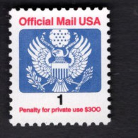 204510142  1995 (XX)  SCOTT O143 POSTFRIS MINT NEVER HINGED Eagle And Shield  OFFICIAL MAIL - Service