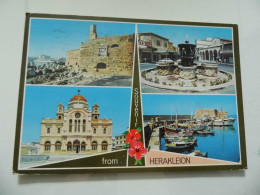 Cartolina Viaggiata "SOUVENIR FRON HERAKLEION" Vedutine 1987 - Grecia