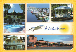 FRANCE - Arcachon - Monument - Fontaine - Bateaux - Multi-vues - Carte Postale - Arcachon