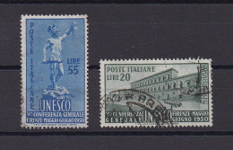 ITALIE 1950 TIMBRE N°556/57 OBLITERE UNESCO - 1946-60: Usati