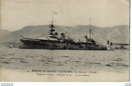Bateaux Navire De Guerre Marine De Guerre Française N°21 Le Cuirassé " VERITE " Postée Du Havre En 1923 - Guerre