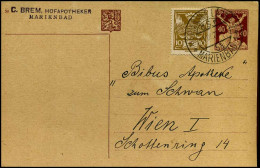 Postcard To Vienna - 'Hofapotheke C. Brem, Marienbad' - Cartes Postales